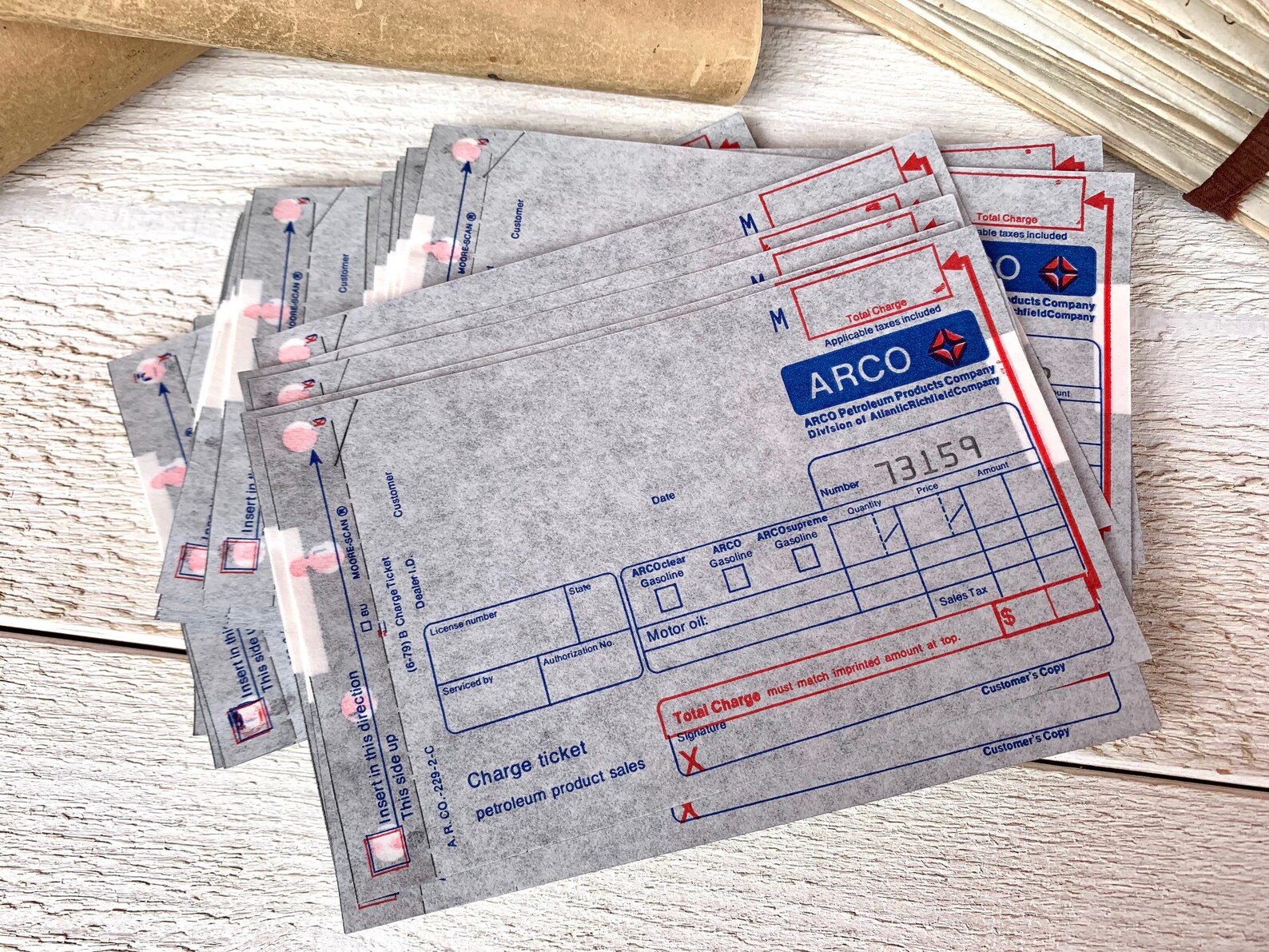 Vintage gas station receipts Duplicate receipt with carbon Etsy