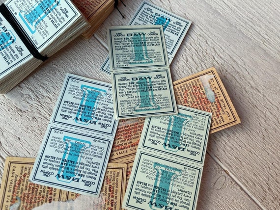 ted tobacco coupon Vintage Tobacco Coupons, Vintage Ephemera, Junk Journal Papers, Double  Coupons, Stack of Paper, 100 Pcs
