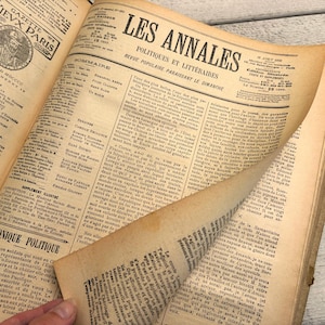 Antique French 1900 magazine pages - 5 sheets - Victorian magazines, Illustrations, Junk journaling
