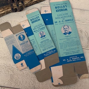 Vintage carton box, for old veterinary products, unused NOS, Junk journal Ephemera, Wonder lotion or Vermi-kap