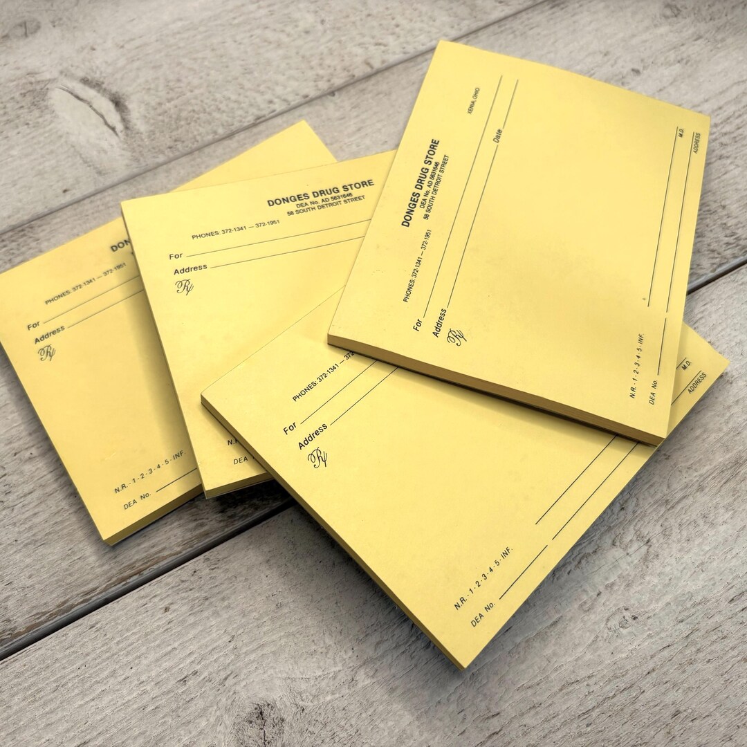 Vintage Unused Rx Prescription Pad, Pharmacy Apothecary Receipts, Full ...