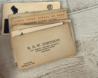 Vintage business cards 1930s-60s, Store advertisement card, Small cards for junk journals, Ephemera, 10 cards