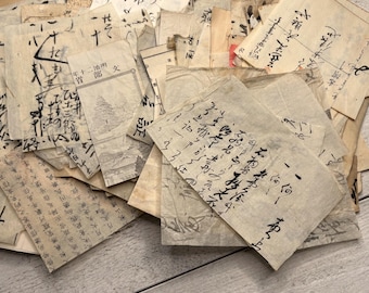 Japanisches Vintage Scrap Set - 30 Scrap Blätter - Ephemera Sortiment für Junk Journaling, Zufallsauswahl