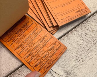 Vintage Zugticket-Buch: Louisville & Nashville Eisenbahn Ephemera