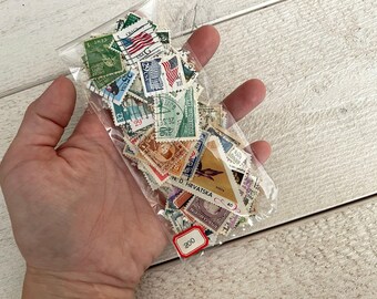1970年代の世界の切手(使用済み)約400枚 ヴィンテージ切手大量セット - 200枚または400枚 - 消印切手、アメリカ
