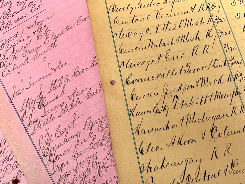 Antique Handwritten Account Sheets 1800s Vintage Ledger Etsy