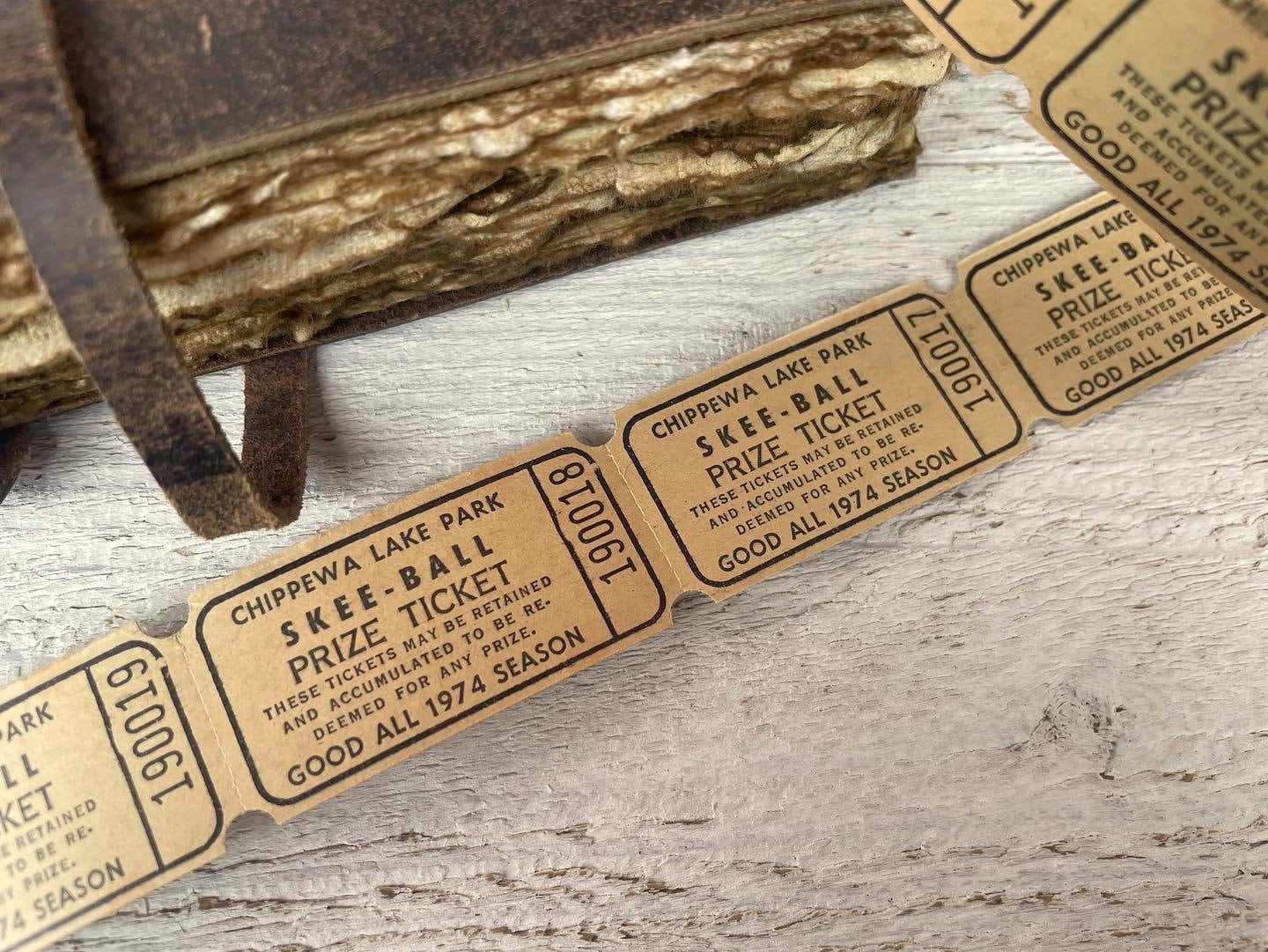 Vintage Skee-ball Prize Tickets, 1970s Games, Amusement Carnival