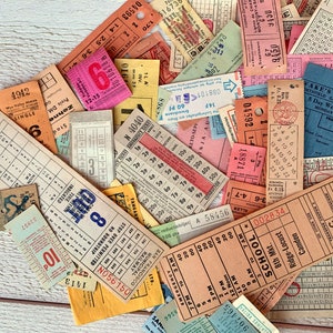 Surtido de billetes de transporte antiguos: efímeras para diarios basura (10 unidades)