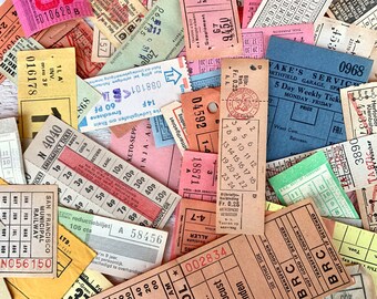 【超歓迎】 Vintage Transportation Tickets, 10 Assortment, Ticket Large コレクション