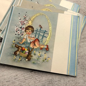 Tarjeta vintage de Pascua finlandesa, sin usar, con sobre atascado, efímera para diario basura, 1 tarjeta y sobre