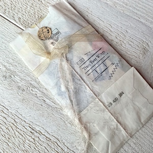 Junk Journal Grab bag, Kit piccolo effimero - 30 fogli - Confezione di carta vintage, Ritagli di collage di tecniche miste, Etichette, biglietti, ricevute