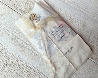 Junk Journal Grab bag, Small Ephemera Kit, Vintage paper pack, Mixed media collage kladjes, Etiketten, kaartjesbonnen, 30 vellen