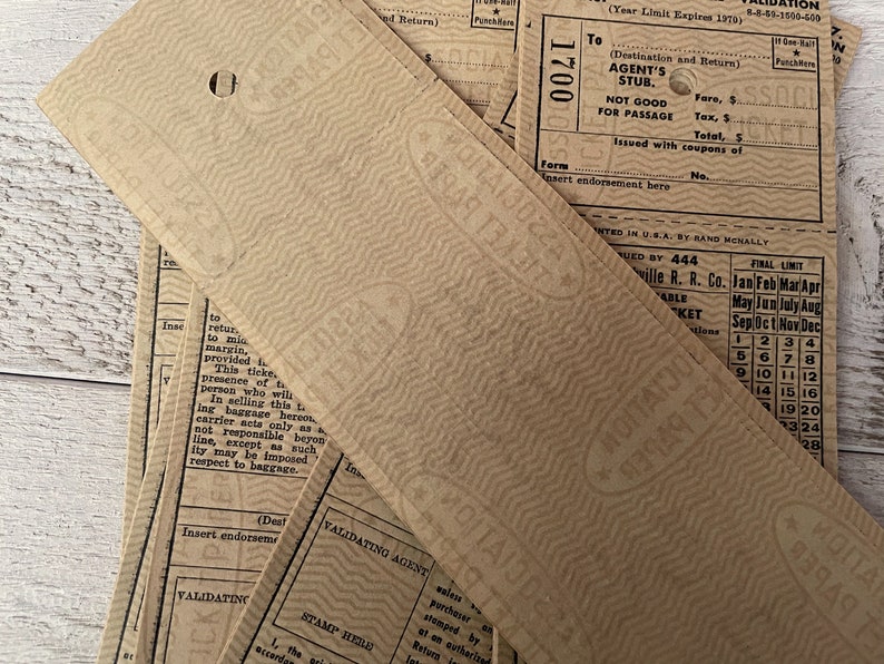 Vintage Train Tickets, Large Paper Ticket, Antique Railroads Ephemera ...