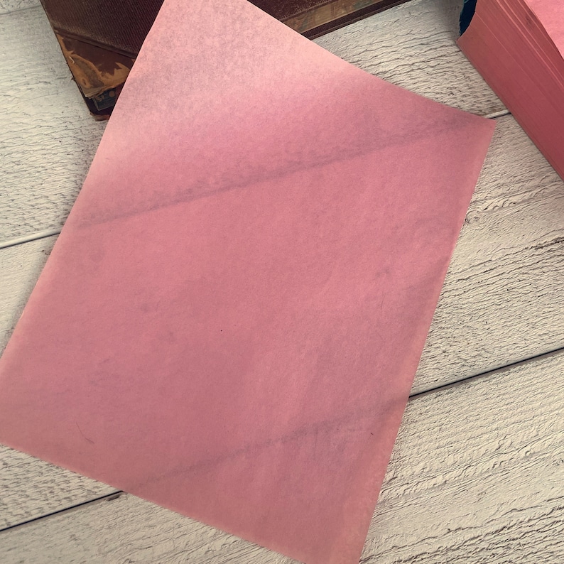 Vintage roze uienhuid ultradun typemachinepapier, kantoorpapier voor junk journal, Sphinx-typepapieren, 10 of 30 vellen afbeelding 1