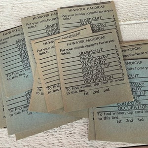 coupons vintage de course de chevaux, texte caché unique, billets de loterie