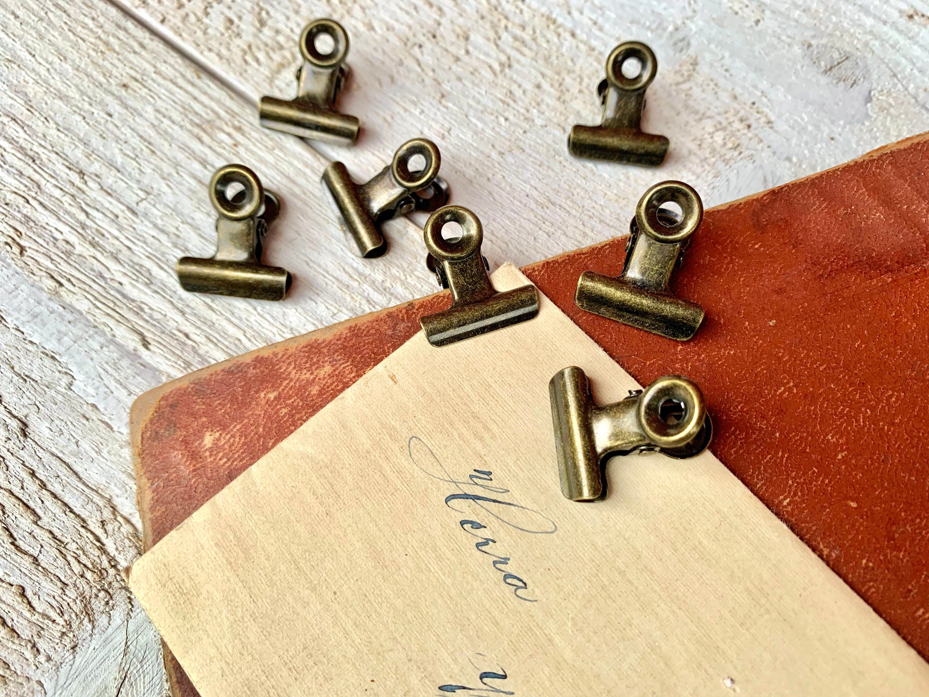 Mini paper clips Antique brass finish Planner clip Vintage Etsy