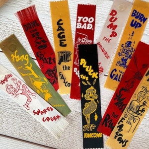 Vintage schoolsportlint, Scholar collectible, Spirit Ribbon voetbalbasketbal, Junk journaling