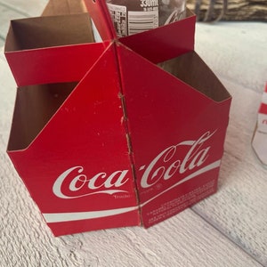Porta-garrafas vintage de coca-cola, cesta de papelão sem uso, decoração de escritório coca-cola, itens de diário de lixo