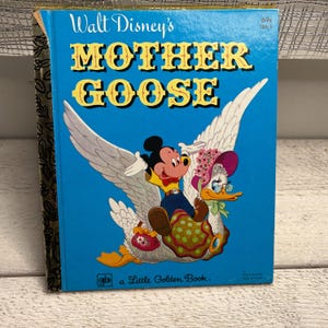 Vintage Childrens Little Golden book, 1979 Mother Goose, Ephemera for junk journal