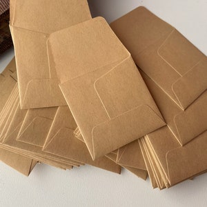 Sobres pequeños para monedas, efímeras para scrapbooking, coleccionistas de monedas, sobre marrón kraft para diario, 10 o 20 sobres