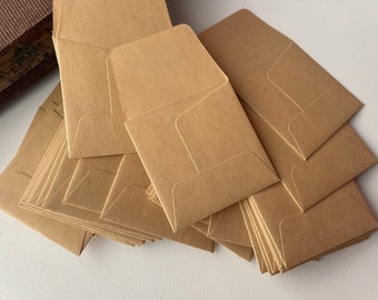 Tiny coin envelopes, Scrapbooking ephemera, Coins collectors, Kraft brown journaling envelope, 10 or 20 envelopes