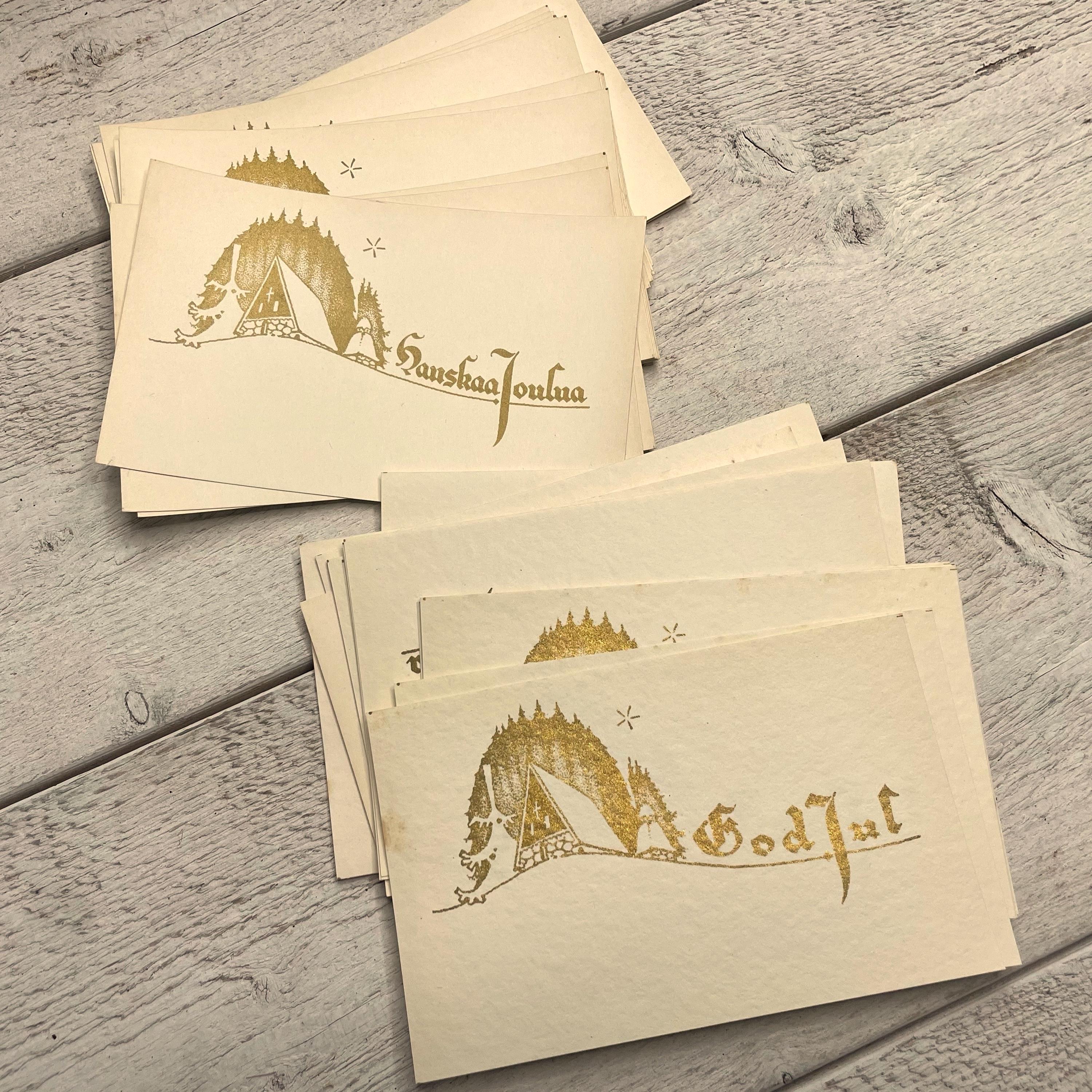Vintage 1940s Xmas greeting cards, Finnish/Swedish unused Christmas card set, 1940s ephemera for junk journal, 10 cards of your choice