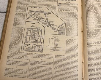 1900年代のフランス製アンティーク雑誌のページ - 5枚 - ヴィクトリア
