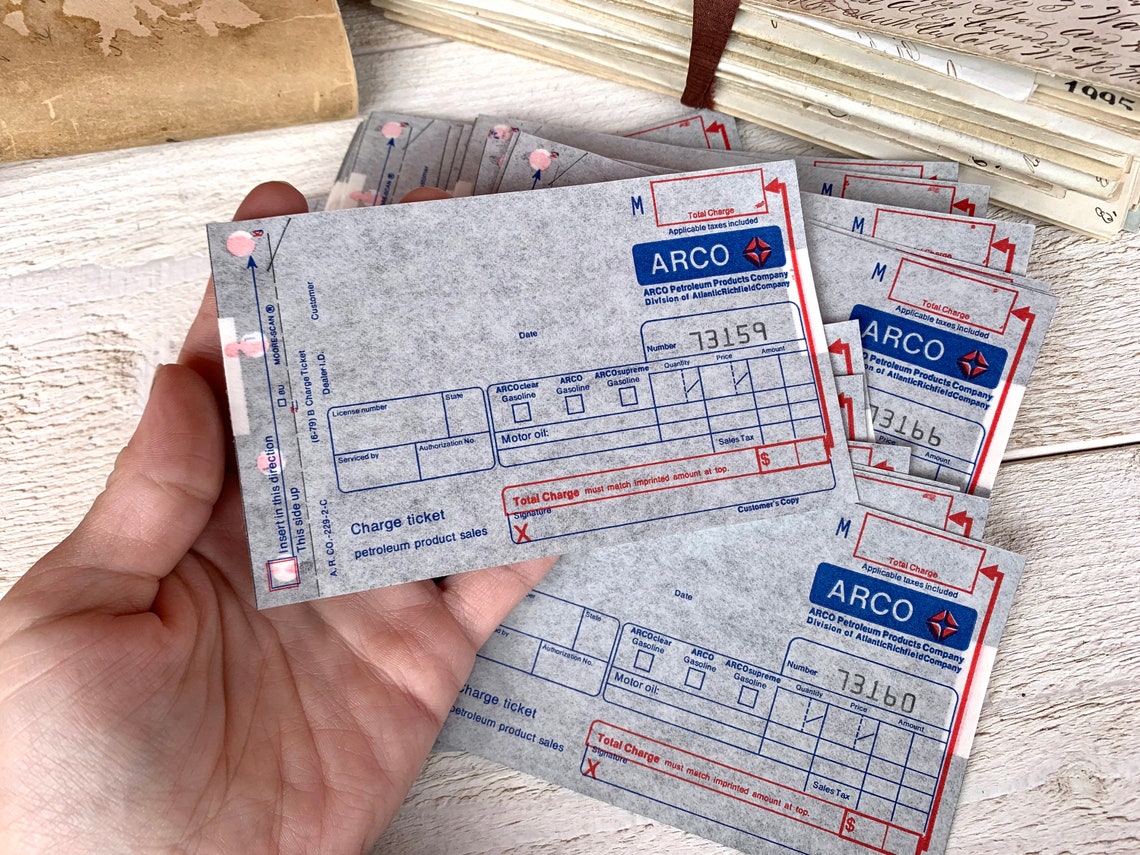 Vintage gas station receipts Duplicate receipt with carbon Etsy