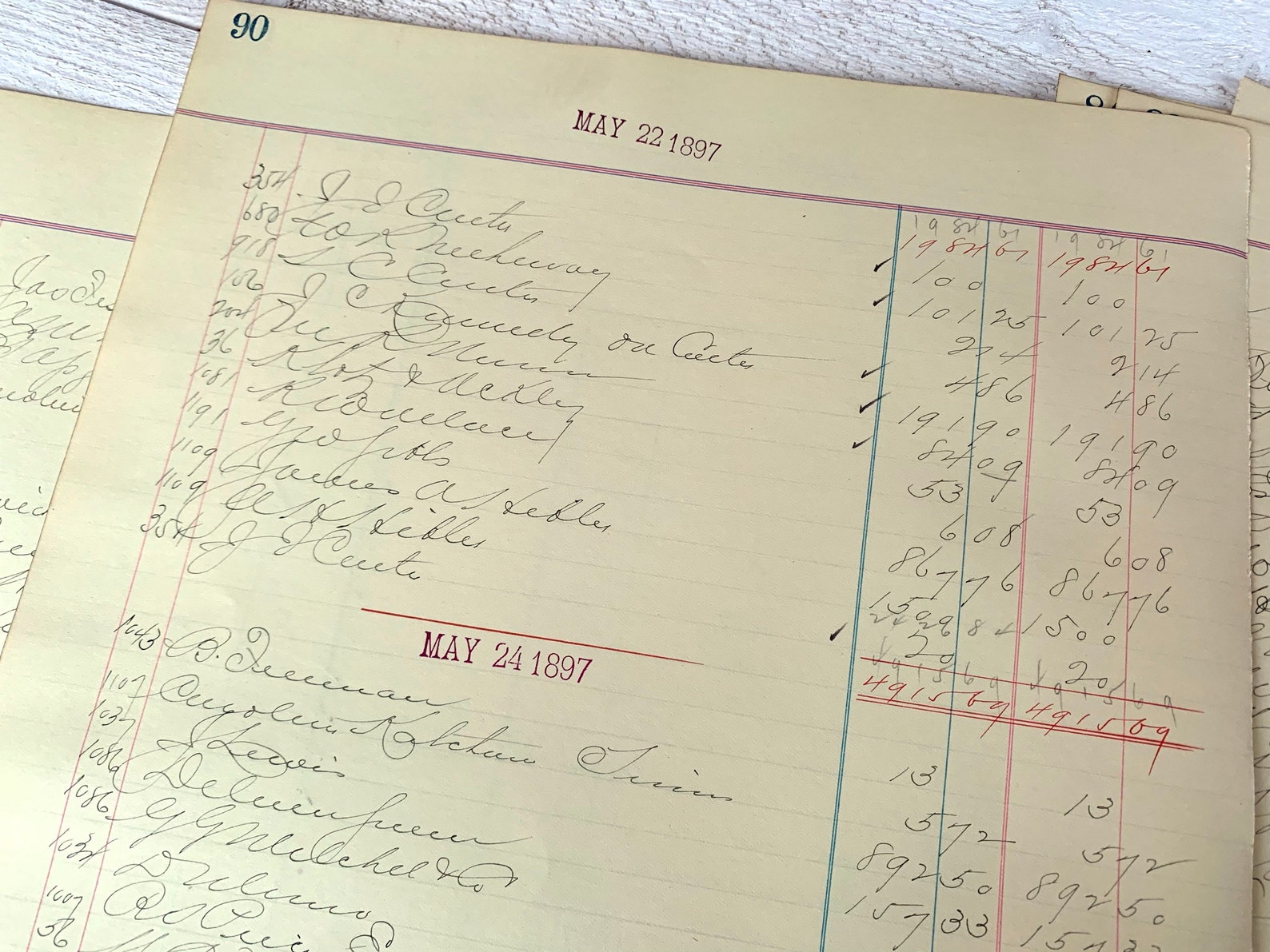 Extra Large Antique Handwritten Ledger 1800s Junk Journal Etsy