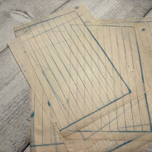 Vintage Japans ongebruikt memopapier - 10 vellen - Rekeningbladen, Dun papier, vintage ephemera voor junkjournal