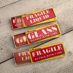 Boîte vintage Dennison Label : étiquettes postales gommées, éphémères