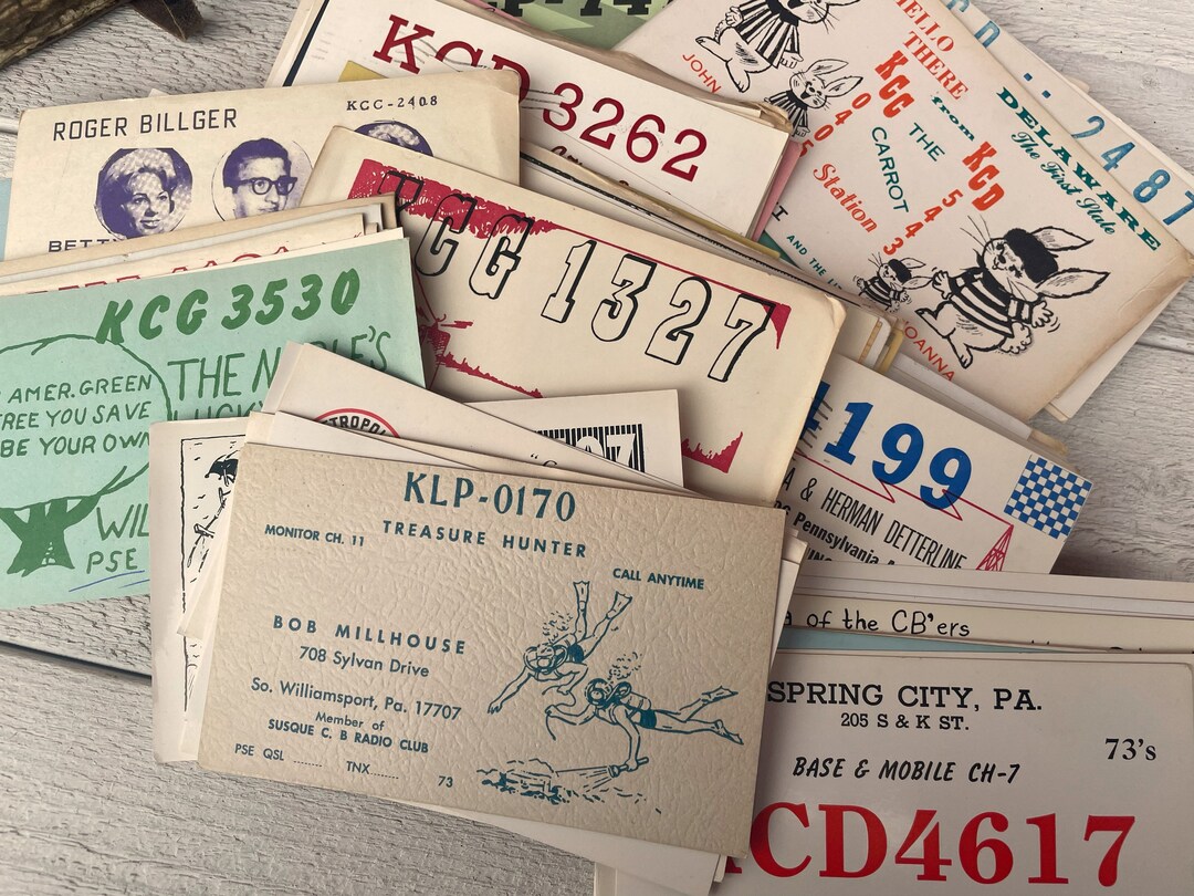 Vintage Radio Cards 1960s, Radio Amateure Collectible QSL Card ...