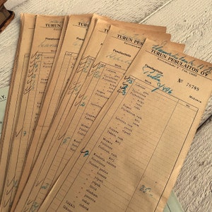 Vintage laundry receipts, Wholesale bundle, Aged paper for junk journal and scrapbooking, Large lot, 25 / 50 / 100 sheets image 7