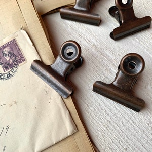 8 Stück mittelgroße Büroklammern, 8 Stück, Antik Bronze Farbe, Bulldogge clip, für die Menü borde, Planer Clip, Vintage Style
