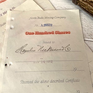Antique Certificate receipts, Cockle finish paper, Old document stubs, For junk journal, Scrapbooking, 5 sheets