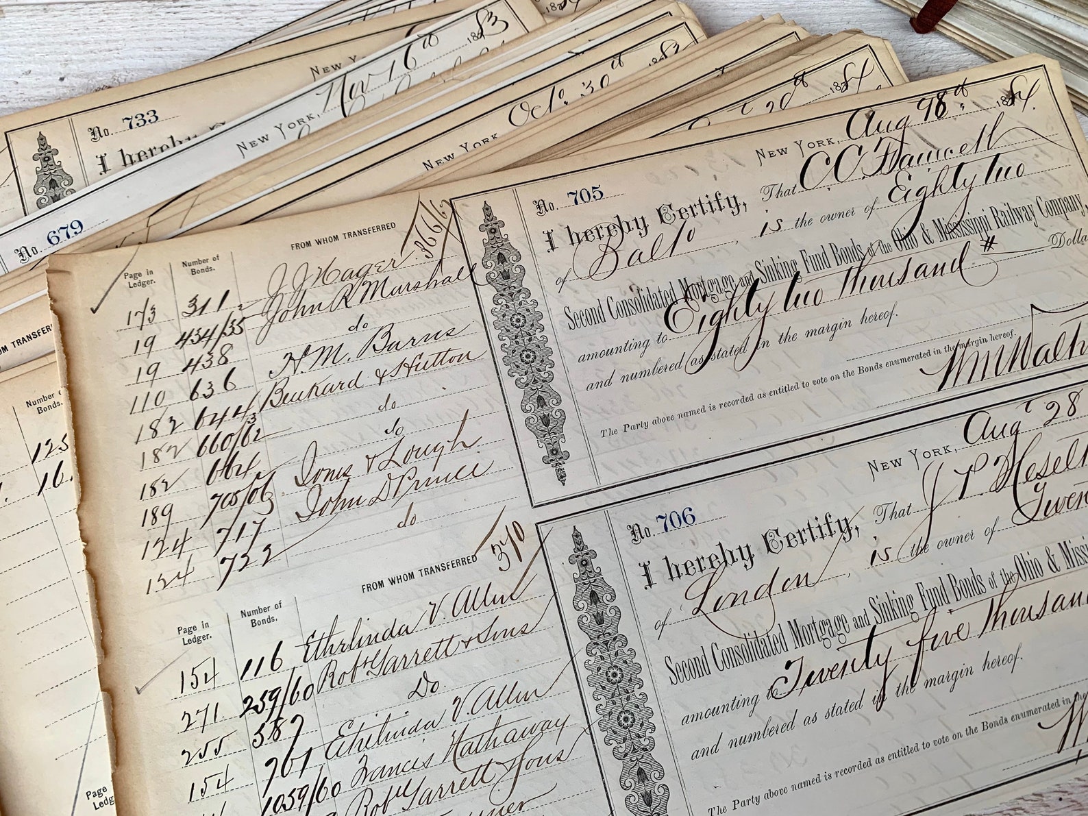 antique certificates vintage handwriting receipts mortage