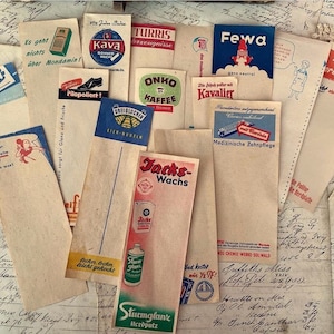 Fogli di promemoria vintage, carta da lettere pubblicitaria olandese, per scrapbooking, tutti i 16 fogli o 8 casuali