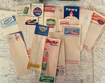 Vintage tiny memo sheets, Dutch advertisement note paper, For junk journal Scrapbooking, all 16 sheets or random 8