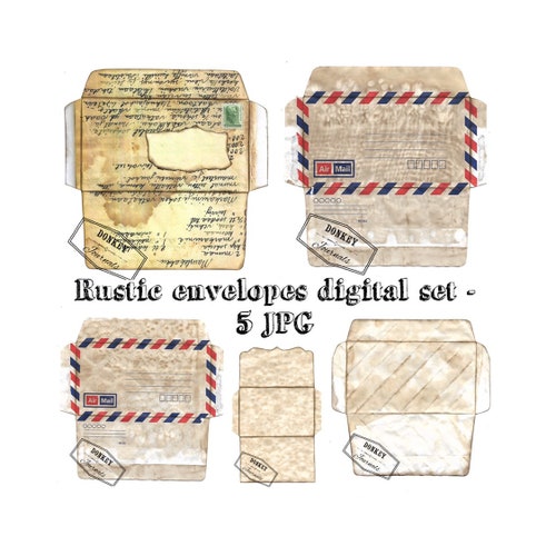 DIGITAL Vintage Air Mail Envelopes Printable Envelopes - Etsy