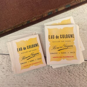 Etichette vintage per profumi francesi, pubblicità di bellezza, materiale effimero per scrapbooking, 10 fogli, 2 misure incluse