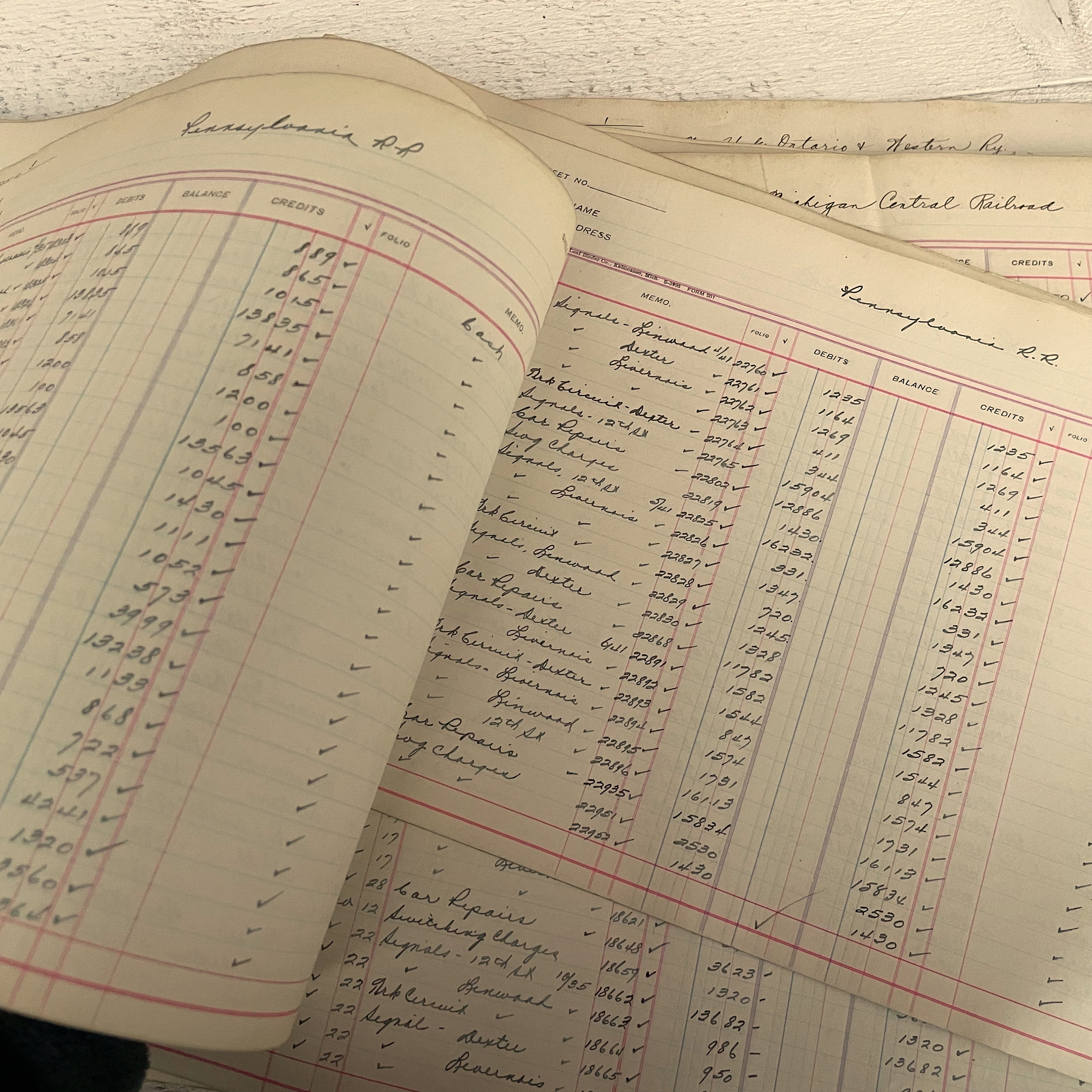 Vintage Account Ledger Pages, Junk Journal Ephemera