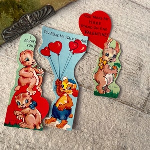 cartes de vœux vintage Valentines Fuzzy Cut, carte à feuille unique, phrases amusantes, pour journal indésirable, éphémères vintage, 3 ou 6 feuilles