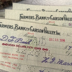 Antike banknoten, Set mit gebrauchtem Geldscheck, Vintage Ephemera für Junk Journal, Mintgrün