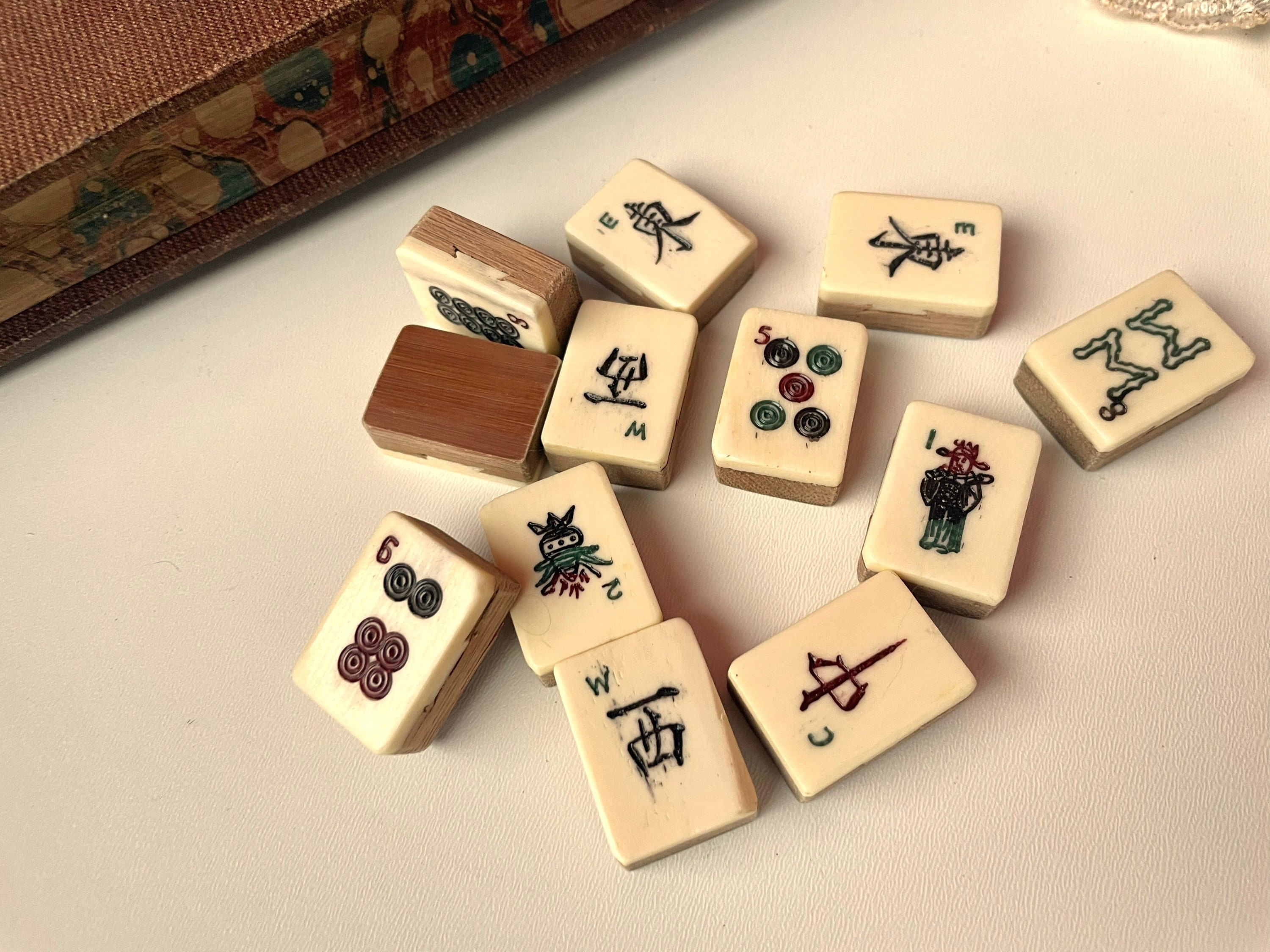 Mini juego de mesa Mahjong tradicional chino, juguetes familiares