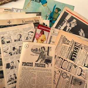 Vintage magazine page assortment - 20 sheets - From Various magazines, 1900s to 1990s, For junk journal, Ephemera for scrapbooking