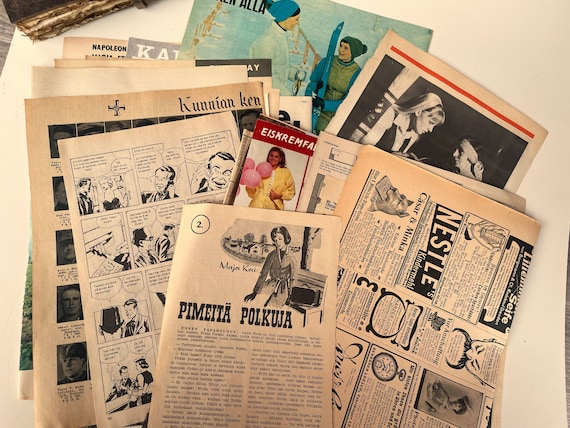 Vintage magazine page assortment - 20 sheets - From Various magazines, 1900s to 1990s, For junk journal, Ephemera for scrapbooking