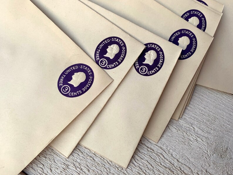 Vintage envelopes US envelopes with embossed 3 cent stamp Etsy