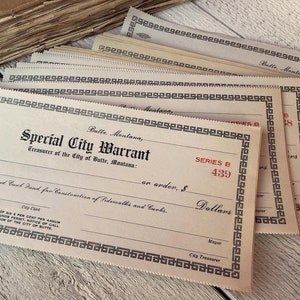 Ricevute di mandato speciale antico, certificato d'epoca, materiale effimero per diario, carta originale inutilizzata