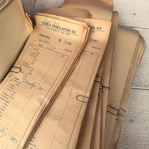 Vintage laundry receipts, Wholesale bundle, Aged paper for junk journal and scrapbooking, Large lot, 25 / 50 / 100 sheets image 8