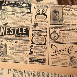 Sortiment med vintageblad för tidskrifter - 20 ark - Från olika tidskrifter, 1900- till 1990-tal, För skräpjournal, Ephemera för scrapbooking bild 4